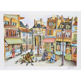 Ari Gradus, Pigeon Feeder, Lithograph For Sale