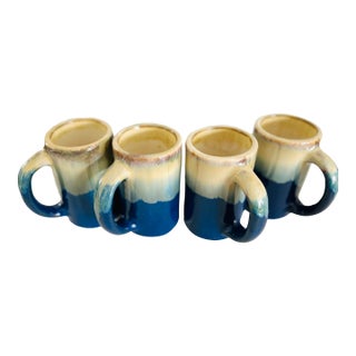 Vintage Drip Glaze "Rodolfo Padilla" Coffee Mugs- Set of 4 For Sale
