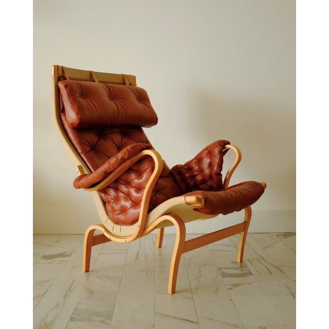 Leather and Canvas Pernilla Chair by Bruno Mathsson For Sale In New York - Image 6 of 16
