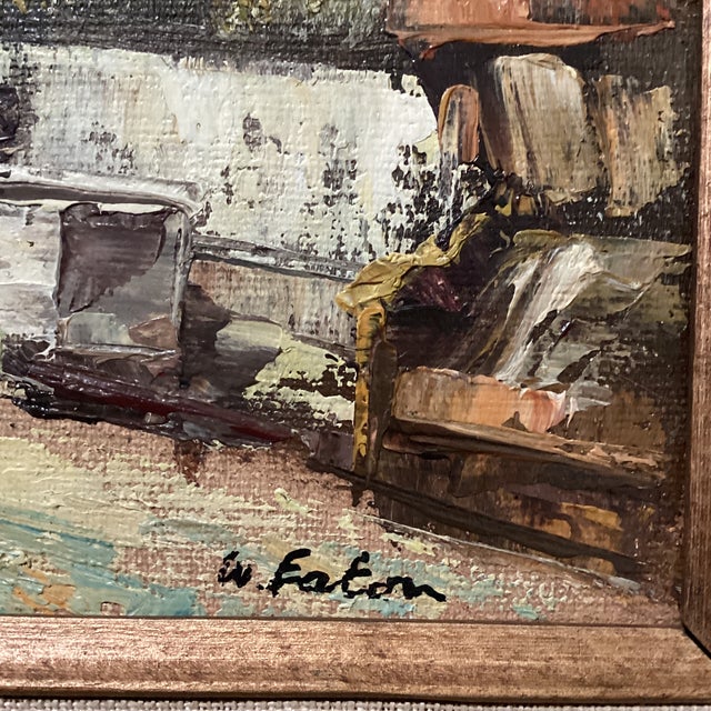 Mid 20th Century Paris City Landscape Market Scenes Oil Painting on Canvas Signed Framed For Sale - Image 10 of 12