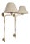 Adjustable Brass Wall Lamps with Linen Shades, 1980s, Set of 2 For Sale