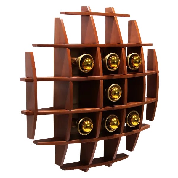 Wooden Wall Lamp by Angelo Brotto, 1960s For Sale