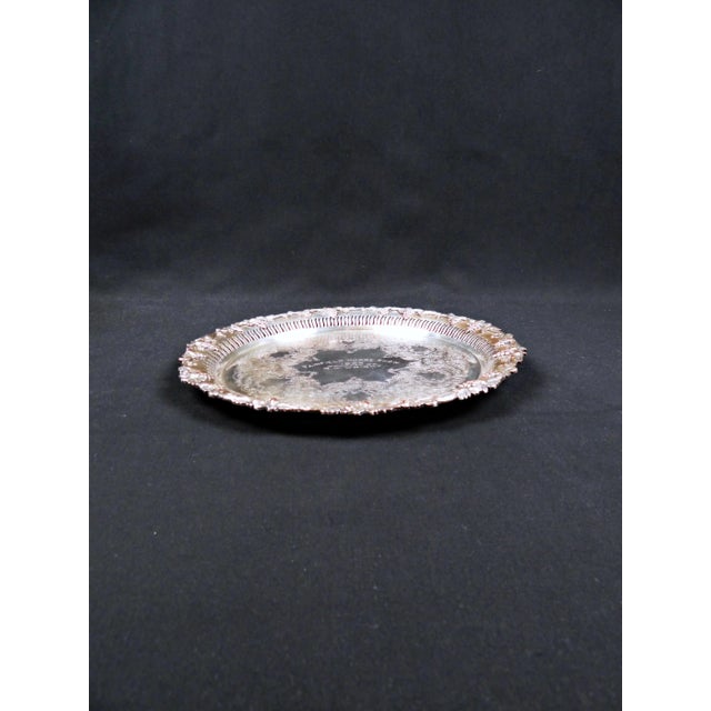 Rococo Sheffield Silver Plated Trophy Tray, 1935 For Sale - Image 3 of 7