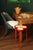 Textile Matthew Izzo Home Dylan Matte Red Lacquer Flip Top Clover Shaped Drinks Table For Sale - Image 7 of 7