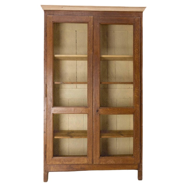 French Bookcase with Brass Mesh Doors, Late 19th Century For Sale
