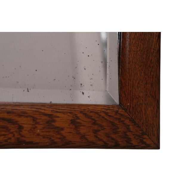 Mid-Century Modern Rectangular Oak Wall Mirror For Sale - Image 3 of 4