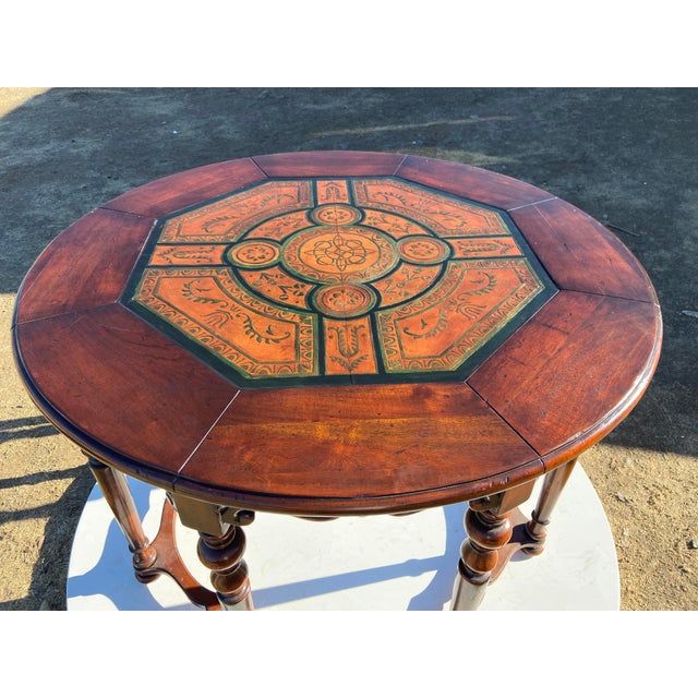 Vintage English Eight-Legged Inlaid Dining Accent Table For Sale - Image 18 of 18