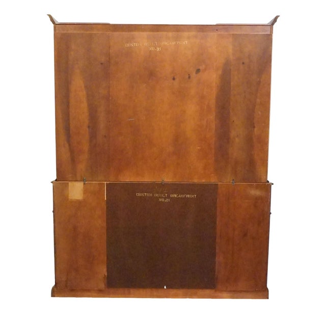 Saginaw Furniture Flame Mahogany Traditional Duncan Phyfe Style 66" Breakfront Secretary China Cabinet W. Bubble Glass For Sale - Image 14 of 16