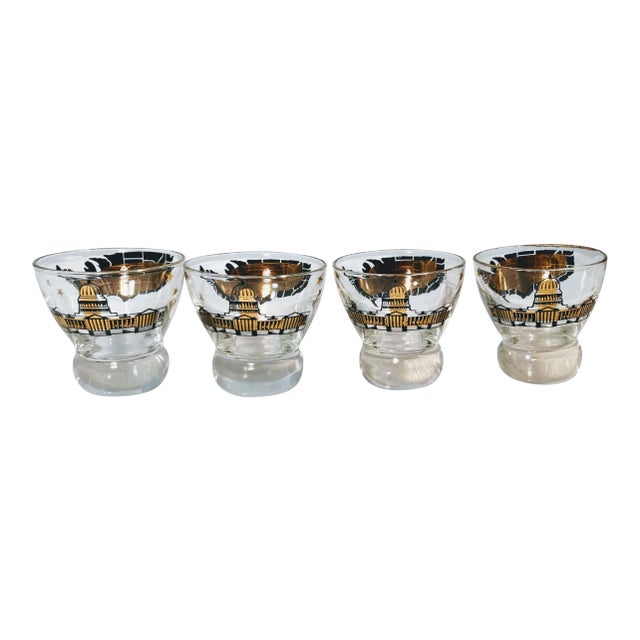 Usa Barware United States Capital Map Lowball Glasses For Sale