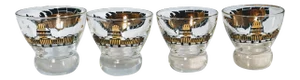 Vintage Barware Capital Map Lowball Glasses - Set of 4