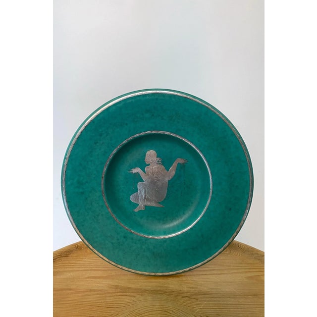 Ceramic 1940s Argenta Stoneware Plate by Wilhelm Kåge, Gustavsberg For Sale - Image 7 of 7