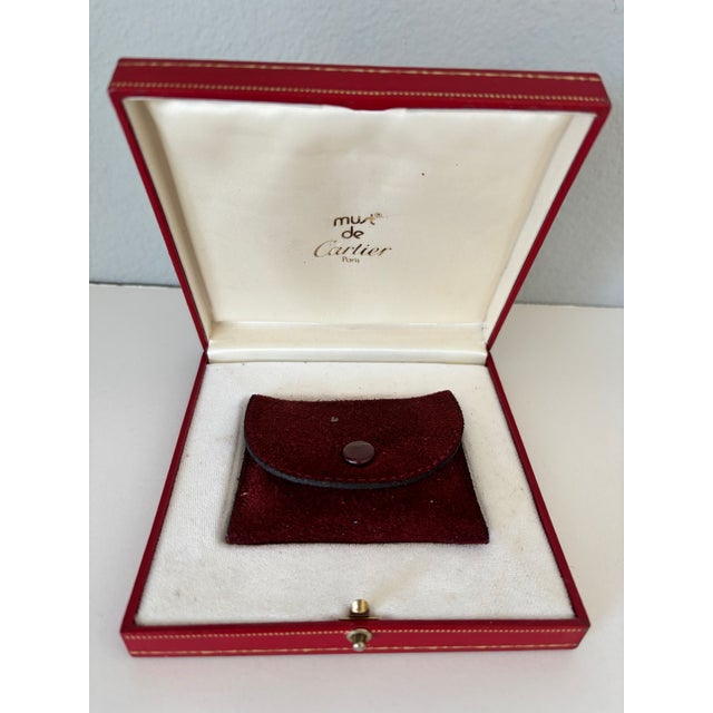 Vintage Cartier Folding Travel Desk Clock Paris Gilt-Brass and Blue Enamel 1990 For Sale - Image 13 of 18