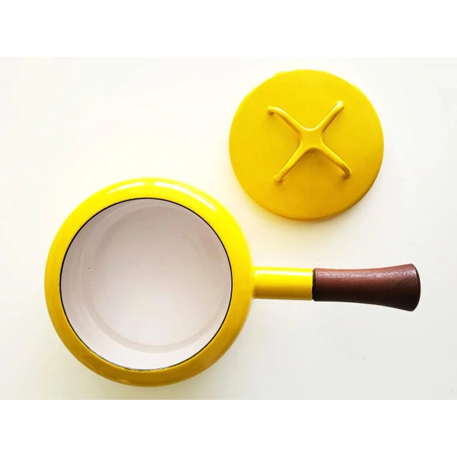 1960s Dansk Kobenstyle Fondue/Sauce Pot With Lid, Yellow For Sale - Image 9 of 12