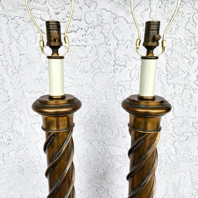 Mid-Century Modern Visual Comfort Table Lamps Solid Brass For Sale - Image 3 of 12