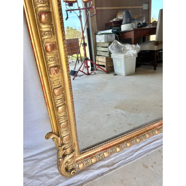 19th Century French Louis Philippe Giltwood Wall Mirror For Sale - Image 4 of 12