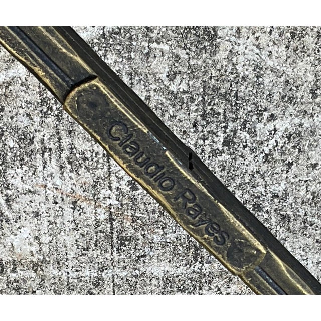 Metal Vintage Claudio Rayes Brass Side Tables - A Pair For Sale - Image 7 of 12