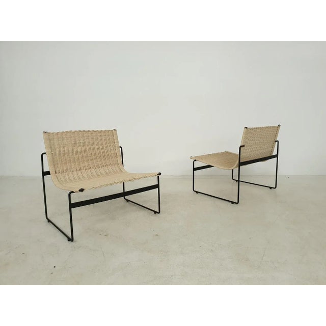 Set of Dutch Rattan Lounge Chairs by Gregorio Vicente Cortes & Luis Onsurbe for Metz and Co, 1960s For Sale - Image 4 of 12
