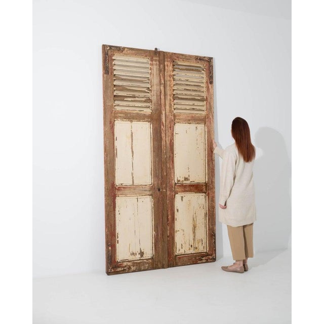 19th Century French Wooden Shutters - A Pair For Sale - Image 4 of 11