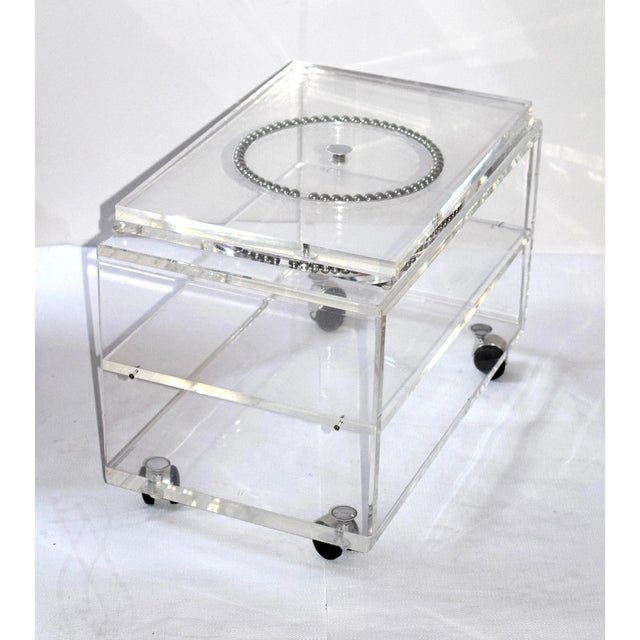 White Acrylic Glass Side Table in the Style of Charles Hollis, 1970s For Sale - Image 8 of 8
