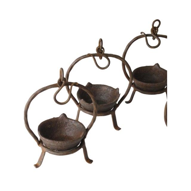 Metal Set of 5 Vintage Oil Burner or Candle Holder For Sale - Image 7 of 9