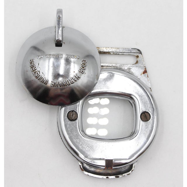 Traditional Mid 20th Century Chrome Door Hardware Industries Apartment Door Peephole For Sale - Image 3 of 5