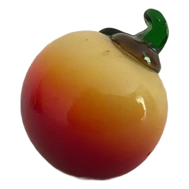 Vintage Murano Style Hand- Blown Glass Art Glass Peach For Sale
