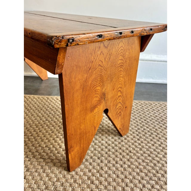 Rustic Antique Wooden Bench For Sale - Image 6 of 11