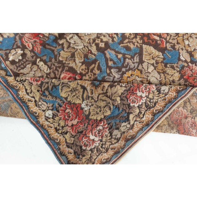 Late 19th Century Antique Ukrainian Floral Rug, circa 1880 For Sale - Image 5 of 9
