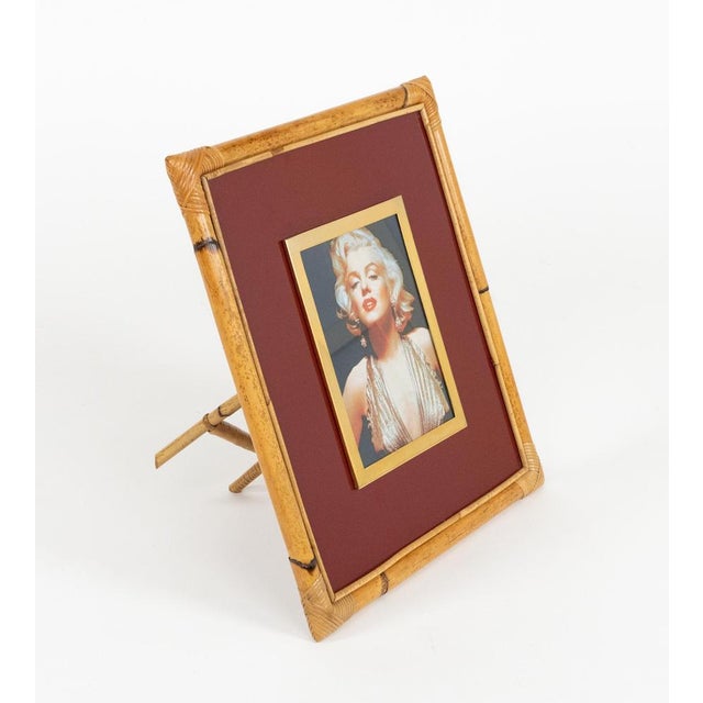 Bamboo, Rattan, Bakelite and Glass Picture Frame by Cesare di Cesare, Italy, 1970s For Sale - Image 3 of 16