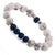 Asian Spiritual Beaded White & Blue Energy Bracelet For Sale - Image 3 of 7