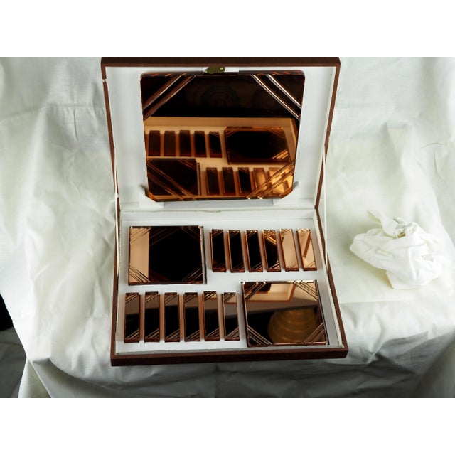 Bronze 1930s French Stylclair Art Deco Glass Set of Knife Rests, Trivet and Bottle Coasters Set- 15 Pieces For Sale - Image 8 of 12