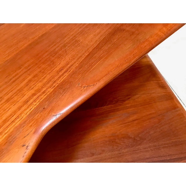 Mid-Century Danish Solid Teak 2-Level Side Table by Peter Hvidt & Orla Mølgaard-Nielsen for France & Søn, 1960s For Sale - Image 13 of 18