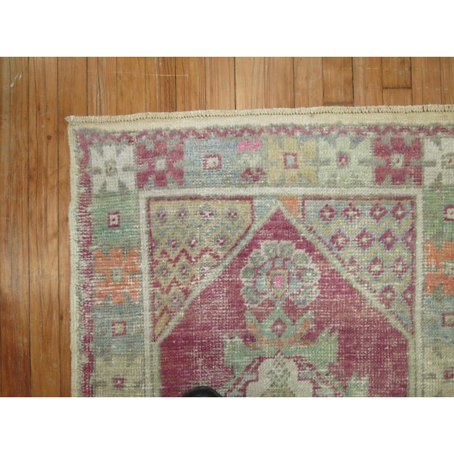 20th Century Zabihi Collection Lavender Turkish Scatter Size Rugs - A Pair - 2'9" x 4'8" For Sale In New York - Image 6 of 8