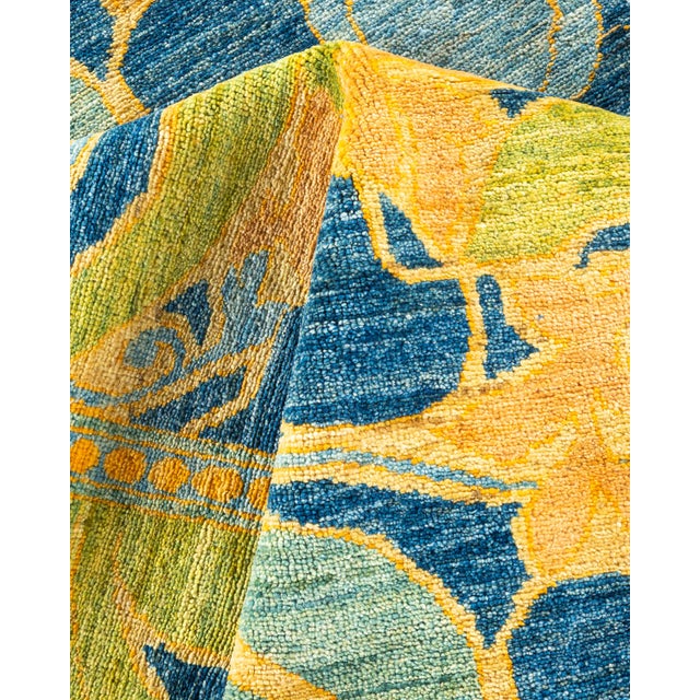 Textile Arts & Crafts, One-of-a-Kind Hand-Knotted Area Rug - Blue, 12' 1" x 17' 3" For Sale - Image 7 of 8