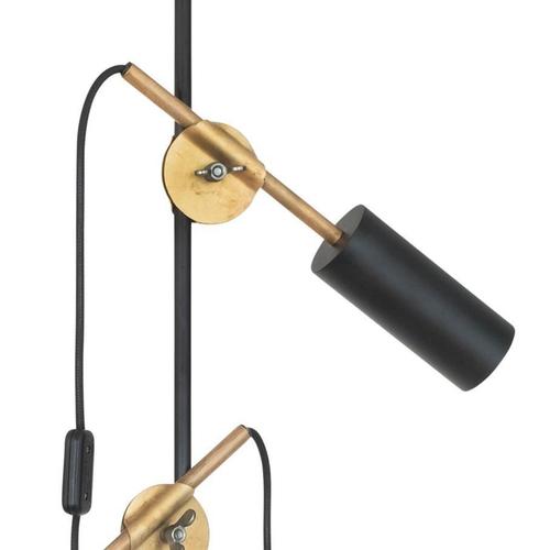 Stav Two-Arms Floor Lamp in Black Brass by Johan Carpner for Konsthantverk For Sale - Image 3 of 7