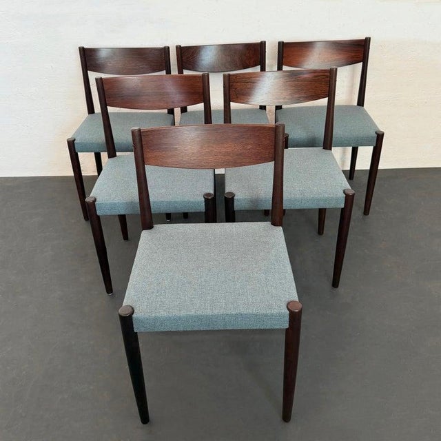 1960s 1960s Set of Six Danish Modern Rosewood Dining Chairs by Poul Volther for Frem Rojle For Sale - Image 5 of 11