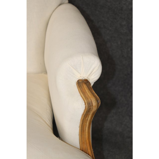 Pair of French Louis XV Style Oversized Upholstered Bergere Chairs C. 1920's For Sale - Image 12 of 13