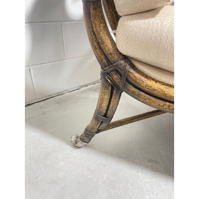 Wood Maitland Smith Rattan Chair For Sale - Image 7 of 13