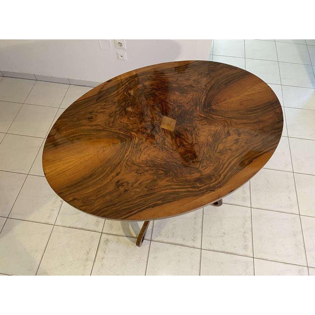 Wilhelminian Style Oval Side Table in Walnut Veneer For Sale - Image 11 of 12