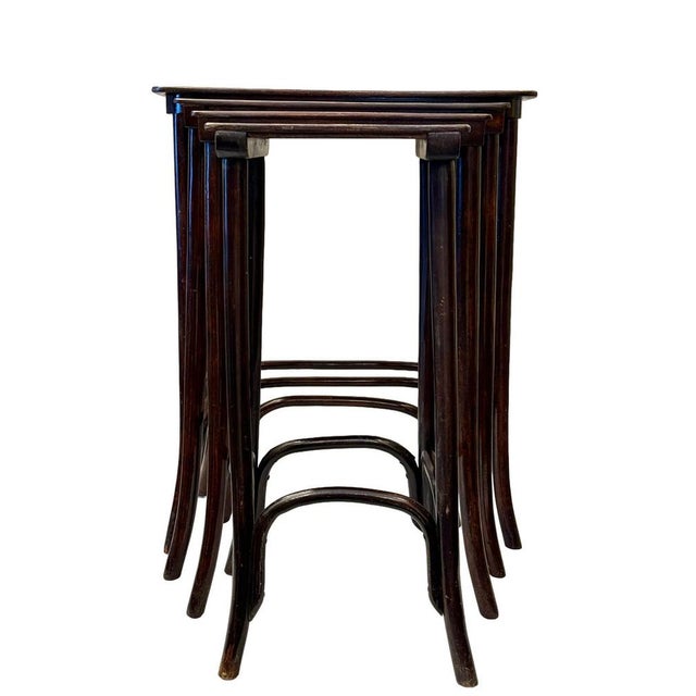 Antique Secessionist Austrian Bentwood Nesting Tables by J&J Kohn, 1900s, Set of 4 For Sale - Image 12 of 18