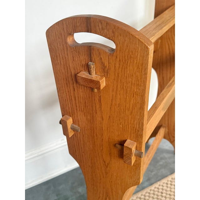 Vintage Benchmade Solid Oak Quilt or Blanket Rack For Sale - Image 10 of 13