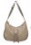 Nina Ricci Gray Leather Hobo Shoulder Bag in good condition. Gray pebbled leather body trimmed with taupe leather wrapped...