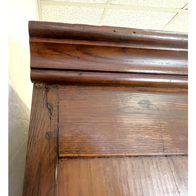 19th Century French Wood Storage Cabinet With Glass Doors and Lock For Sale - Image 9 of 12