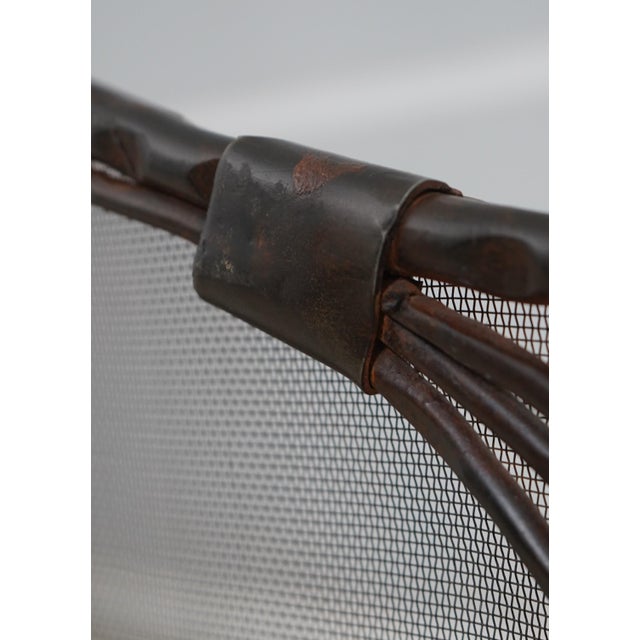 Jan Barboglio Quality Wrought Iron Trifold Fireplace Screen For Sale - Image 4 of 12