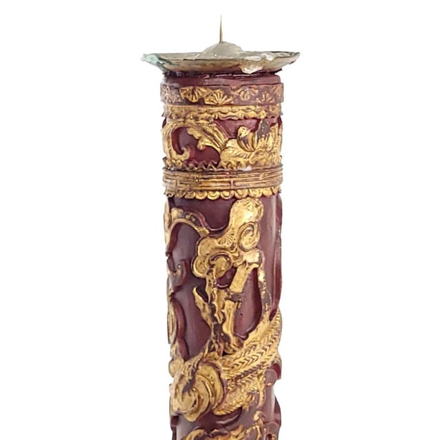 Wood Pair of Chinese Giltwood Candle Stands, Circa 1830 For Sale - Image 7 of 10