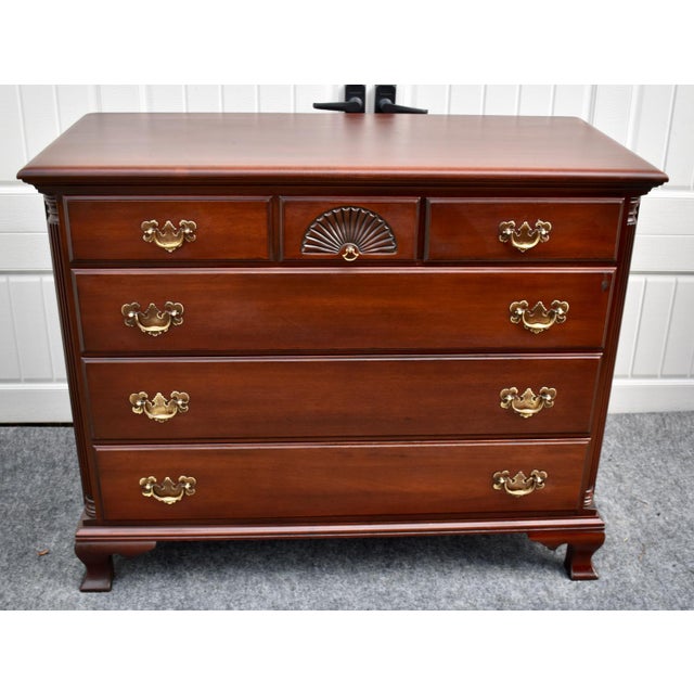 Chippendale Vintage Chippendale Mahogany Chest of Drawers Carved Shell Dresser For Sale - Image 3 of 16