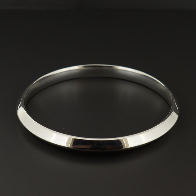 Metal Hans Hansen Danish Modern Sterling Silver Beveled Bangle Bracelet For Sale - Image 7 of 9
