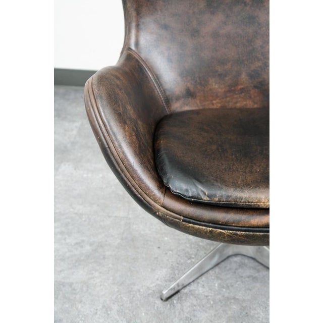 Mid Century Danish Modern Lounge Egg Chair Set Restoration Hardware Copenhagen For Sale - Image 10 of 12