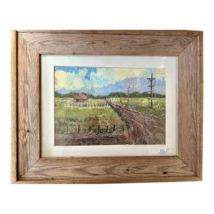 Stitched Framed Fabric Art