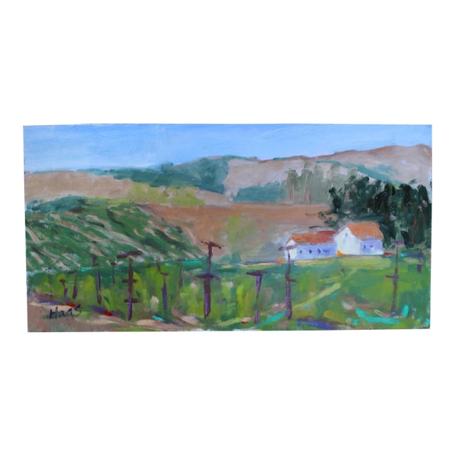 Original Painting, Plein Air Sonoma Farm California For Sale